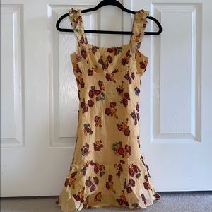 BNWT UO Yellow Floral Festival Ruffle Dress